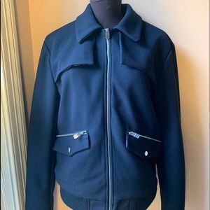 Navy Blue Zara Man Bomber Jacket